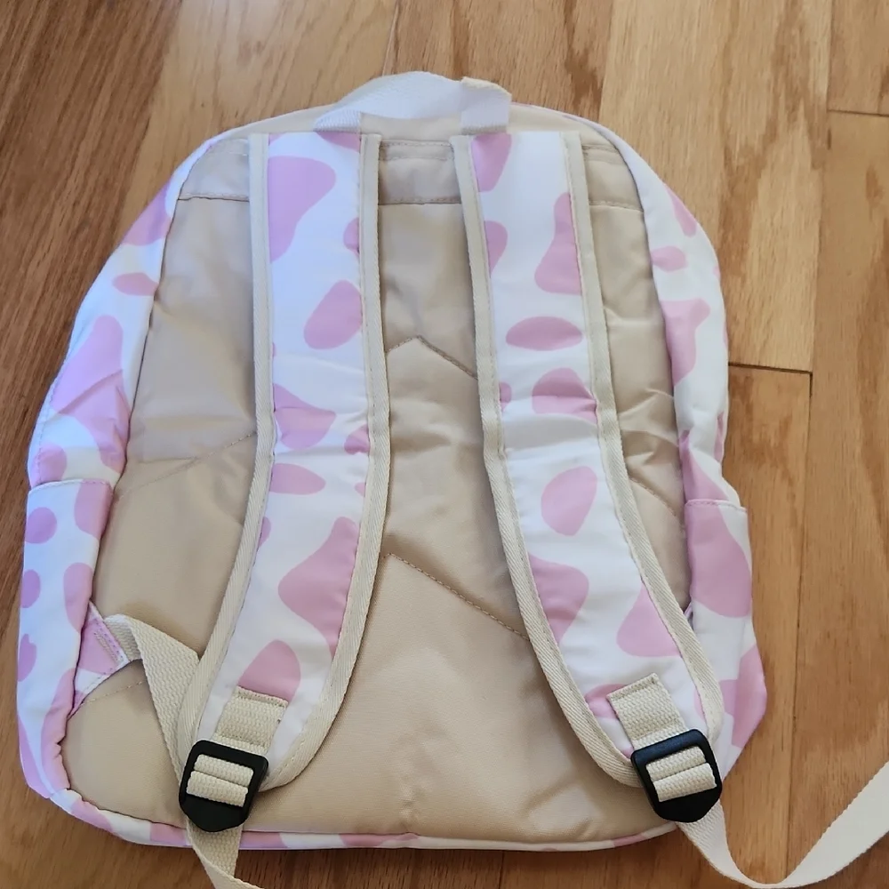 NWOT Chic Pink and White Kids Backpack Set With Insulated Lunch Bag, Pencil Case